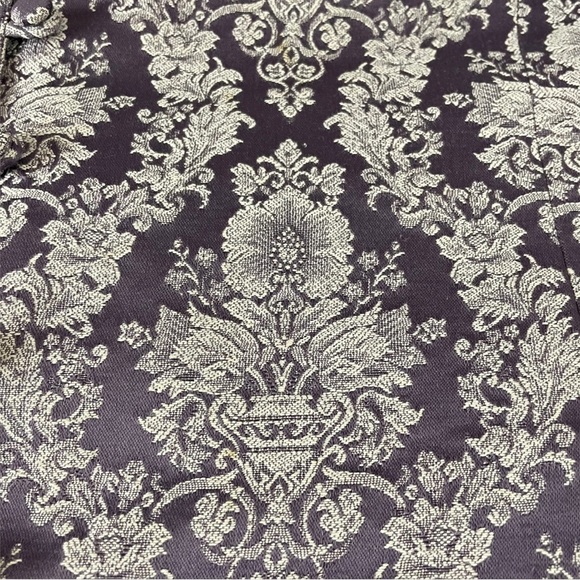 Liz Claiborne Vest Size 14 Purple Ivy Floral Jacquard Fabric Loop Buttons F534 - Picture 4 of 9